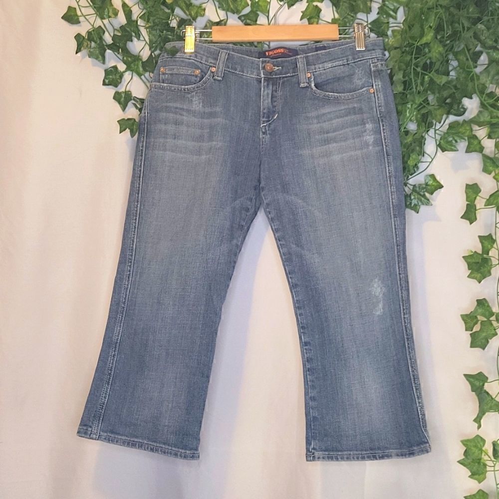 Vigoss. Capri jeans. Size 9/10. Embroidery. Sun, Peacock. EUC